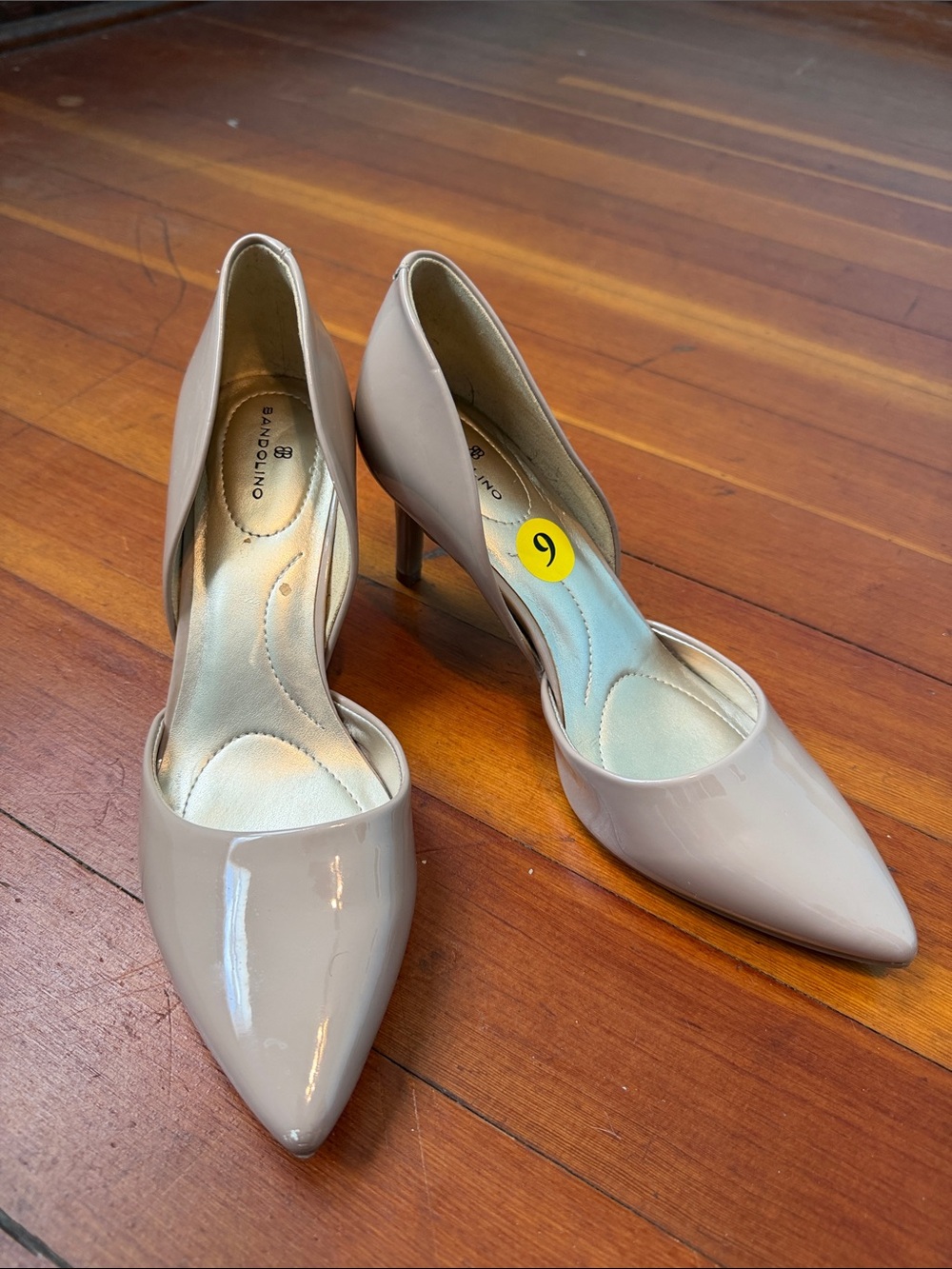 Bandolino Nude Patent D'Orsay Pointed Toe Pumps